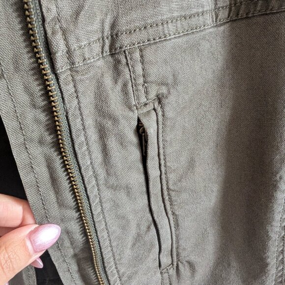Ann Taylor LOFT Green Utility Zip Up Jacket Size Small Cotton Twill - Picture 8 of 15